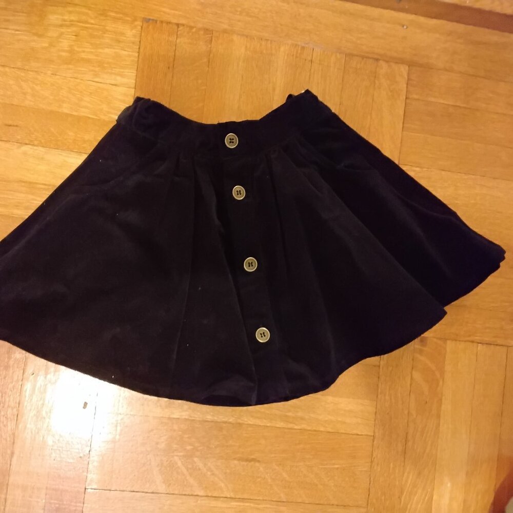 kin kin black velour skirt